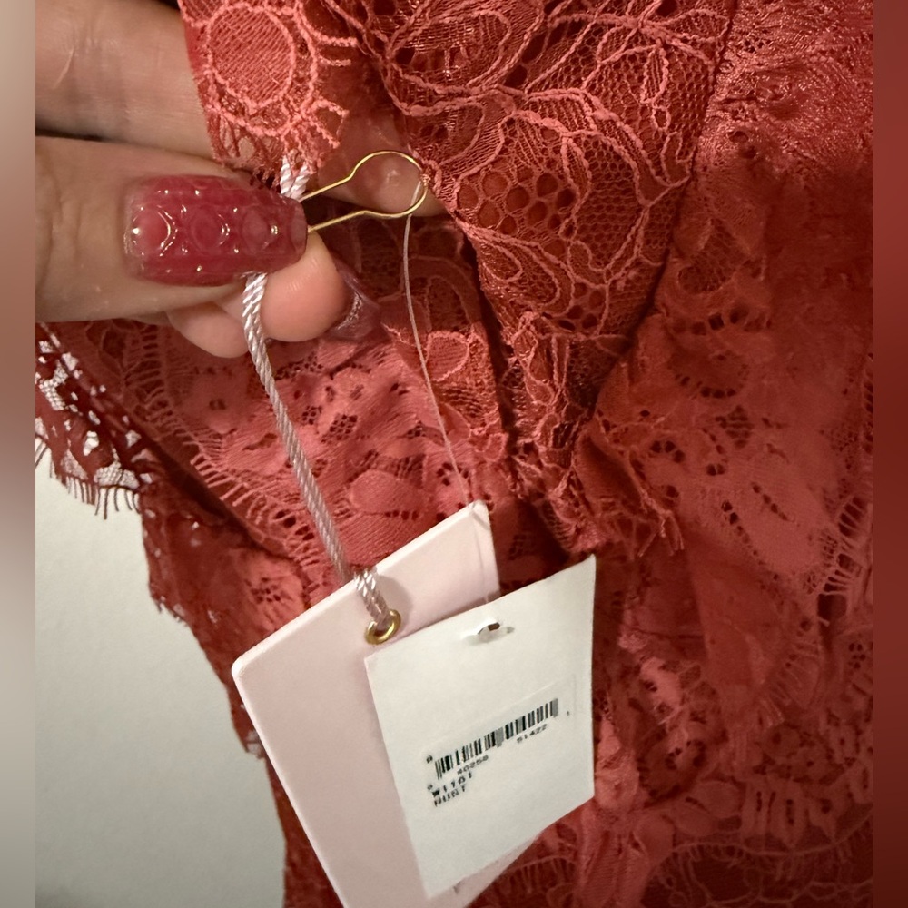 Rachel Parcell Lace Midi Dress in Rust - Picture 7 of 8